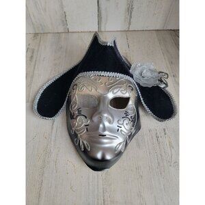 Venetian mask sliver black AS IS masquerade Halloween costume